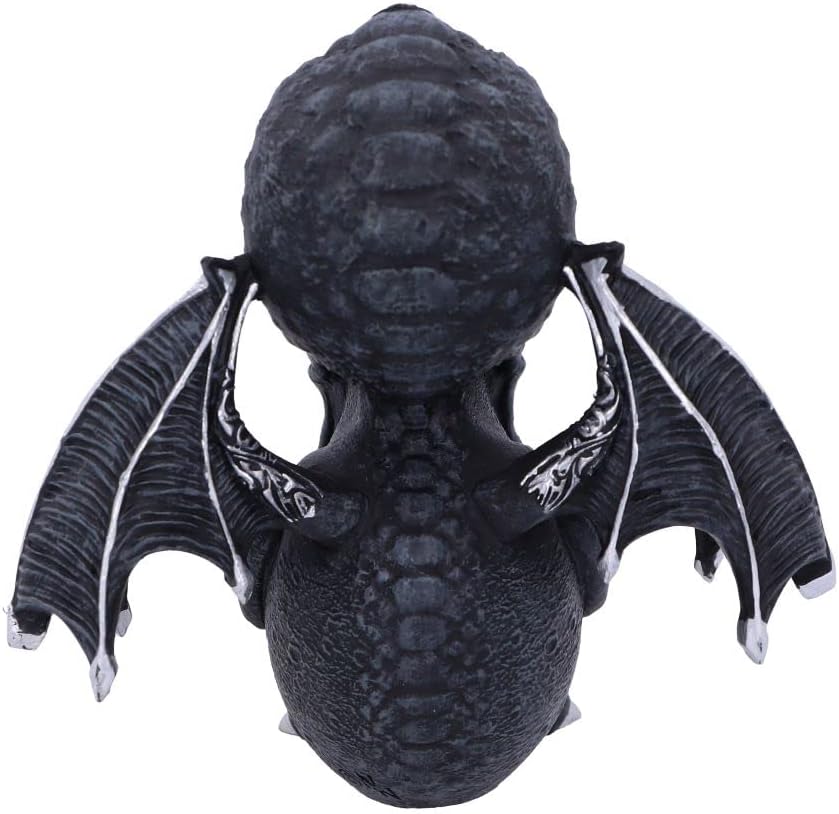 Nemesis Now Cult Cuties Culthulhu - Figura de 10,3 cm, Resina, Negra, Adorable Figura de Gato Alado, Detalles Plateados, fundida en la Mejor Resina, Pintada a Mano con Amor