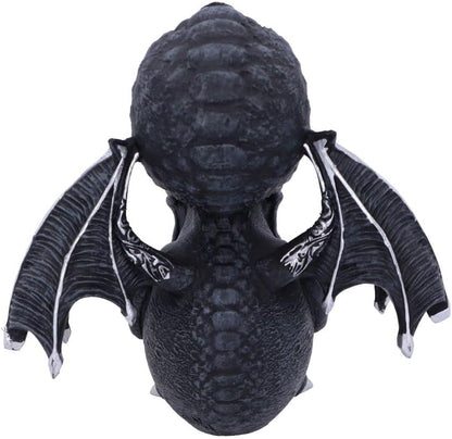 Nemesis Now Cult Cuties Culthulhu - Figura de 10,3 cm, Resina, Negra, Adorable Figura de Gato Alado, Detalles Plateados, fundida en la Mejor Resina, Pintada a Mano con Amor