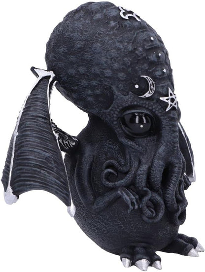 Nemesis Now Cult Cuties Culthulhu - Figura de 10,3 cm, Resina, Negra, Adorable Figura de Gato Alado, Detalles Plateados, fundida en la Mejor Resina, Pintada a Mano con Amor