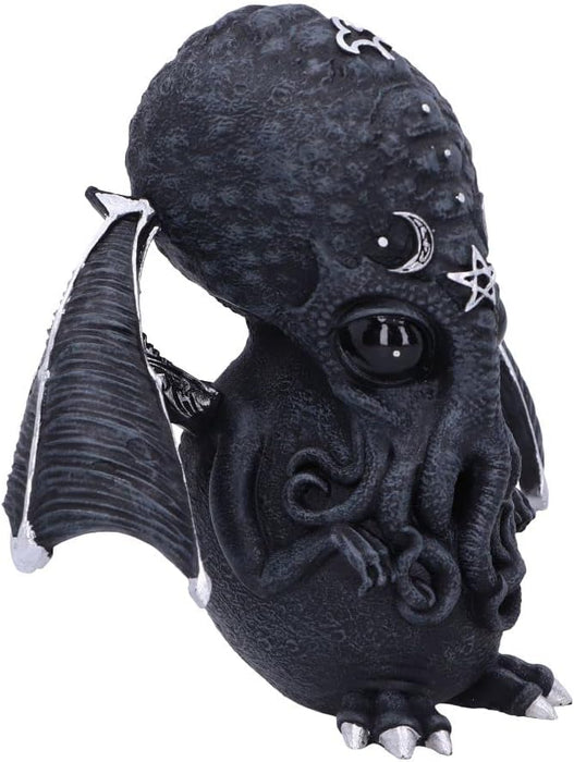 Nemesis Now Cult Cuties Culthulhu - Figura de 10,3 cm, Resina, Negra, Adorable Figura de Gato Alado, Detalles Plateados, fundida en la Mejor Resina, Pintada a Mano con Amor