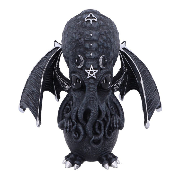 Nemesis Now Cult Cuties Culthulhu - Figura de 10,3 cm, Resina, Negra, Adorable Figura de Gato Alado, Detalles Plateados, fundida en la Mejor Resina, Pintada a Mano con Amor
