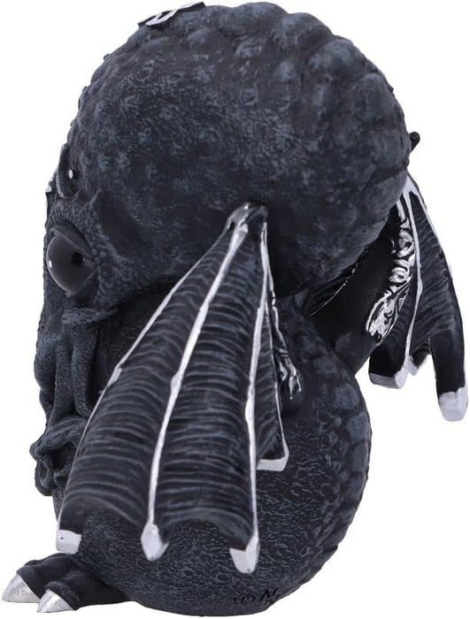 Nemesis Now Cult Cuties Culthulhu - Figura de 10,3 cm, Resina, Negra, Adorable Figura de Gato Alado, Detalles Plateados, fundida en la Mejor Resina, Pintada a Mano con Amor