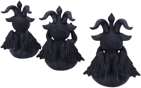 Nemesis Now Cult Cuties Three Wise Baphoboo 13.4cm, Resin, Black, Three Wise Baphoboo Figures, Baby Baphomet Figurines, Baphomet Collectibles, Cast in the Finest Resin, Expertly Hand-Painted