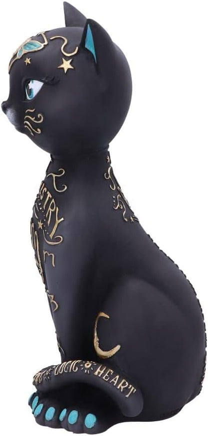 Nemesis Now Fortune Kitty Figurine 27cm, Resin, Black, Palmistry Cat Figurine, Fortune-Teller Black Kitty, Spiritual Gift, Cast in the Finest Resin, Expertly Hand-Painted