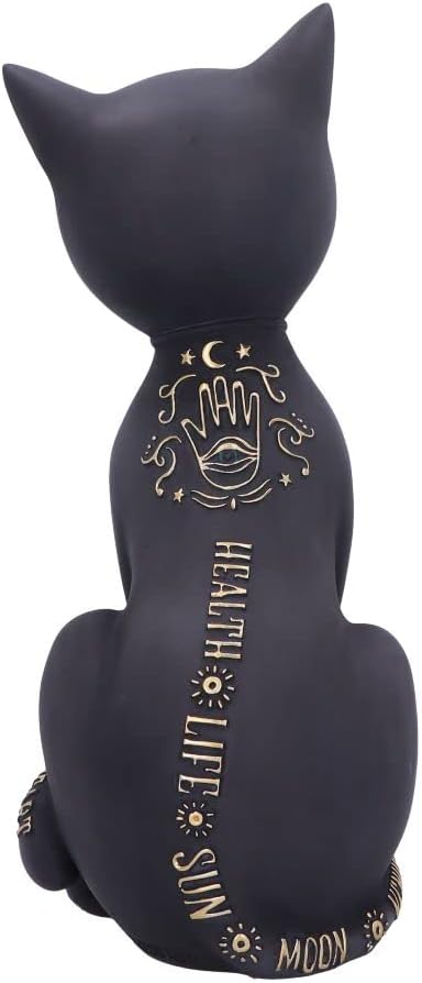 Nemesis Now Fortune Kitty Figurine 27cm, Resin, Black, Palmistry Cat Figurine, Fortune-Teller Black Kitty, Spiritual Gift, Cast in the Finest Resin, Expertly Hand-Painted