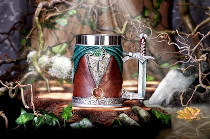 Nemesis Now Officially Licensed Lord of The Rings Frodo Tankard, Brown, 15.5cm