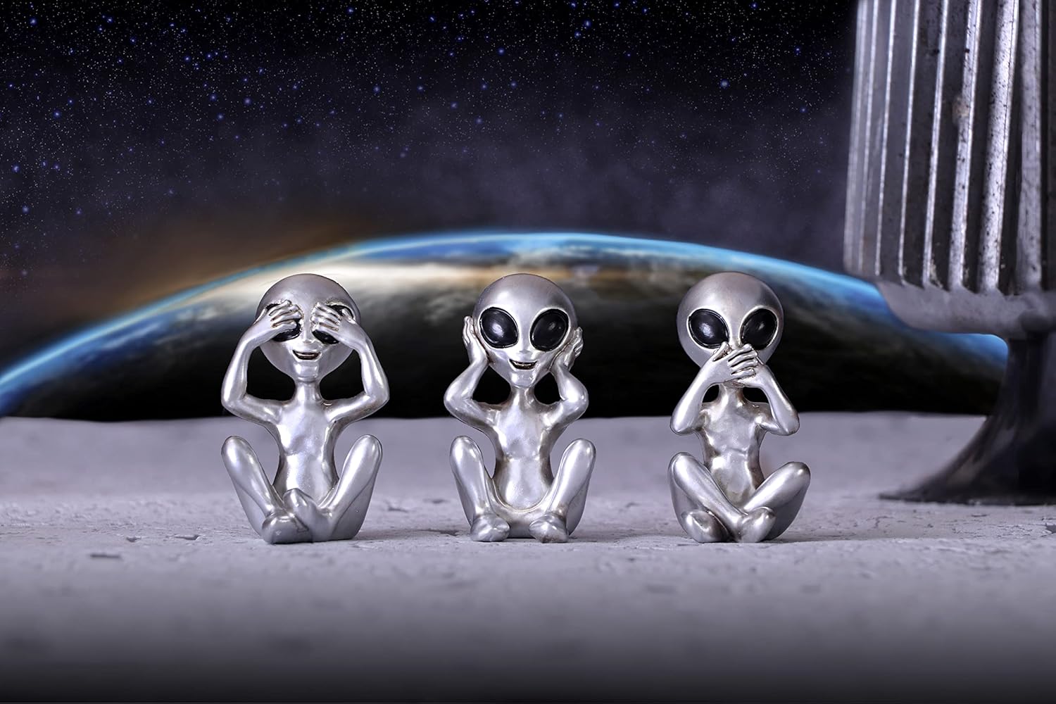 Nemesis Now Three Wise Aliens, Silver, 7.5cm (U5929V2