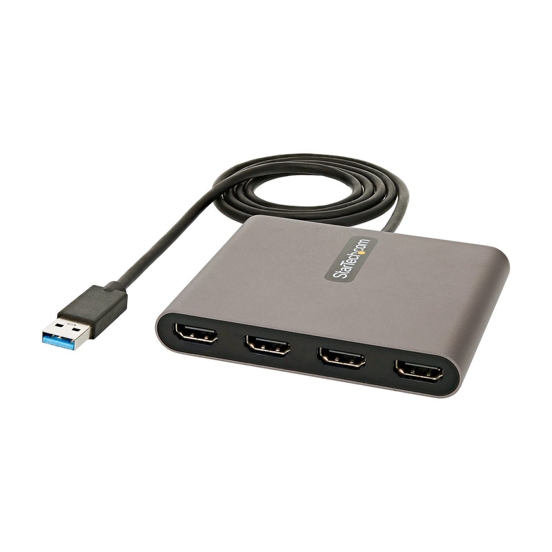 StarTech.com USB 3.0 to 4x HDMI Adapter - External Video & Graphics Card - USB Type-A to Quad HDMI Display Adapter Dongle - 1080p 60Hz - Multi Monitor USB A to HDMI Converter - Windows Only (USB32HD4