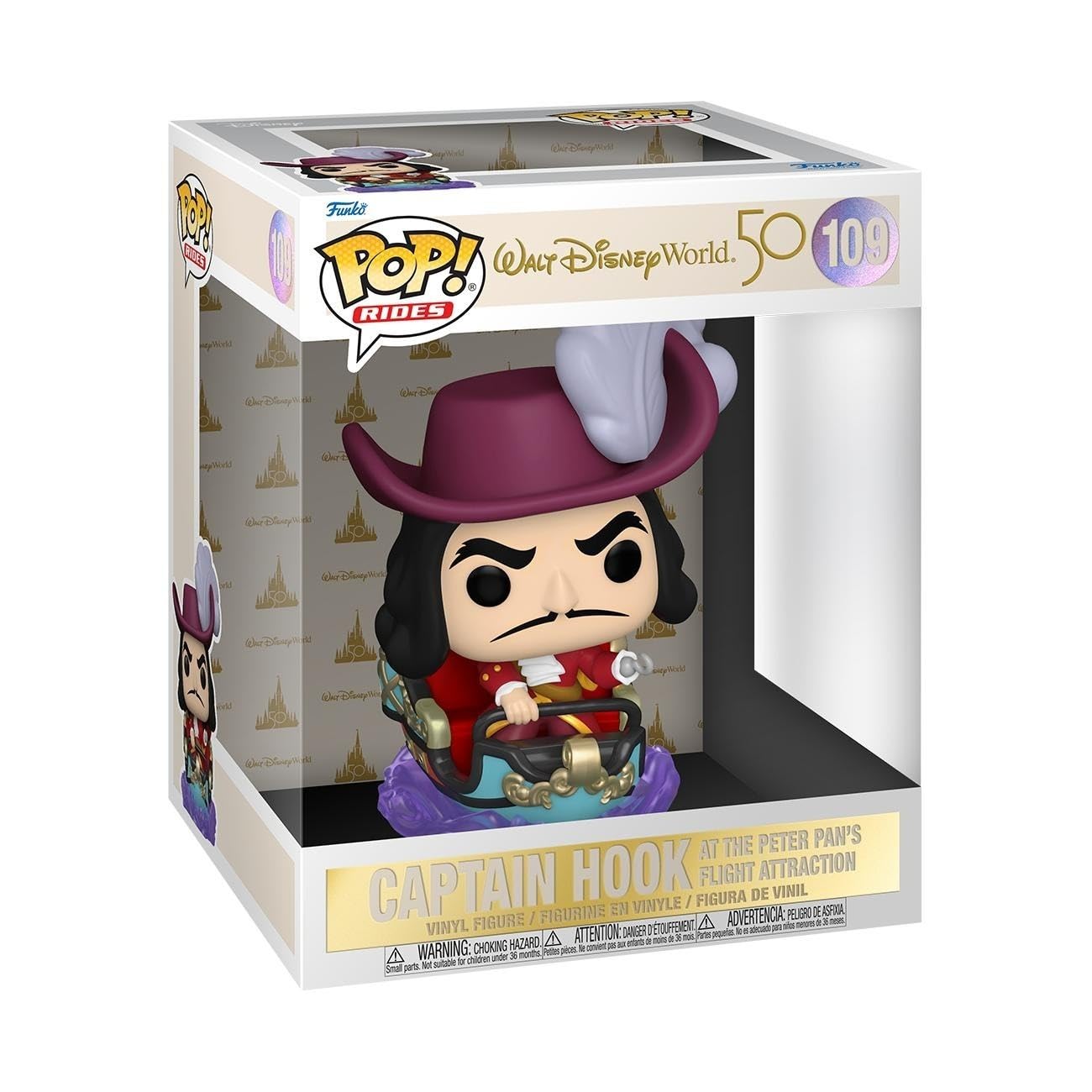 Funko POP! Ride: WDW50- Captain Hook on Peter Pan Flight - Disney World 50th Anniversary - Collectable Vinyl Figure - Gift Idea - Official Merchandise - Toys for Kids & Adults