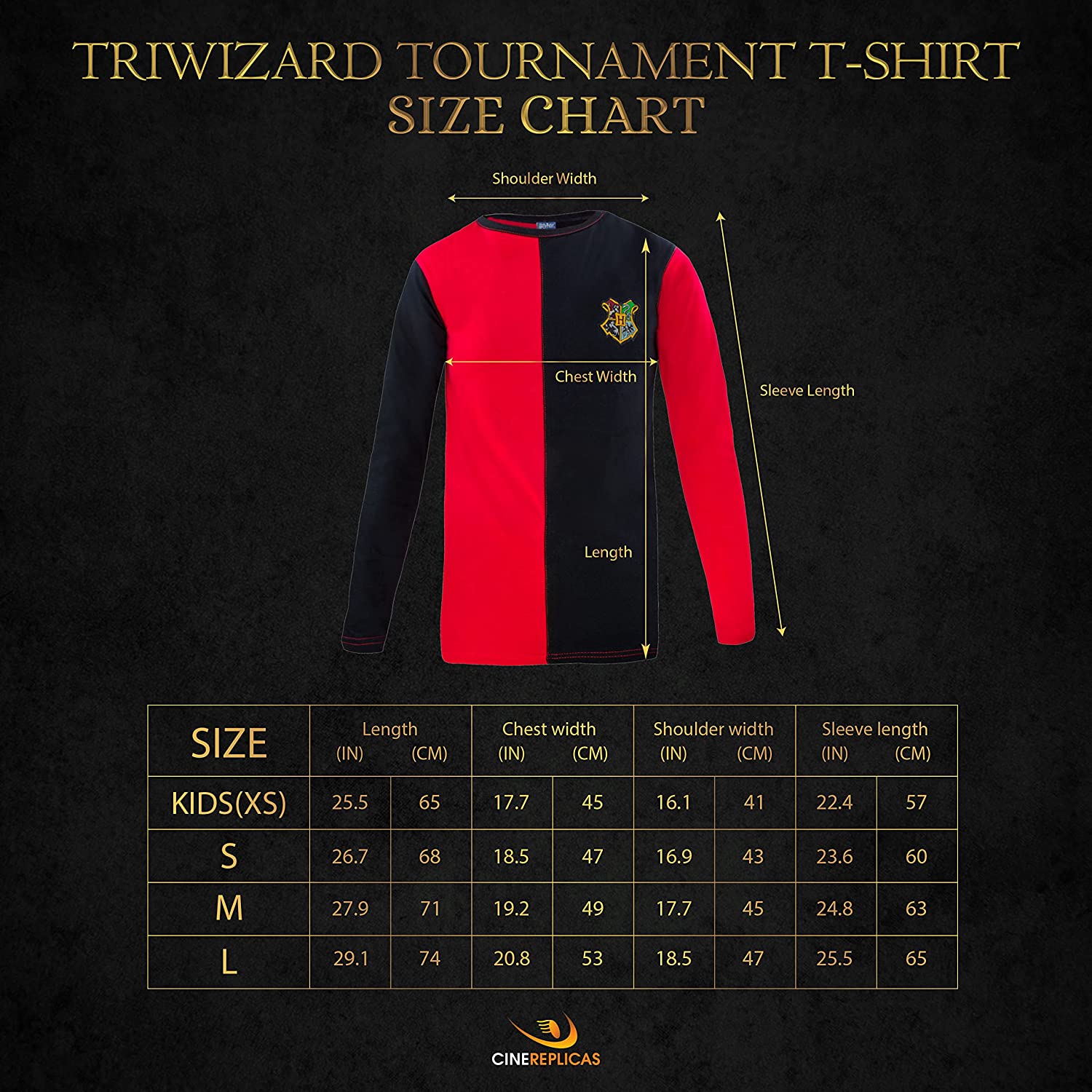 Cinereplicas - Harry Potter - T-Shirt - Triwizard Tournament & Quidditch - Officially licensed
