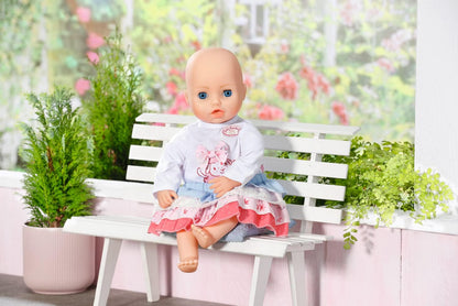 Baby Annabell Outfit Skirt - to Fit 43cm Baby Annabell Dolls - Set Includes Pretty Top with Tiered Skirt and Clothes Hanger - Suitable for Children Aged 3+ Years - 706756