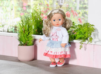 Baby Annabell Outfit Skirt - to Fit 43cm Baby Annabell Dolls - Set Includes Pretty Top with Tiered Skirt and Clothes Hanger - Suitable for Children Aged 3+ Years - 706756