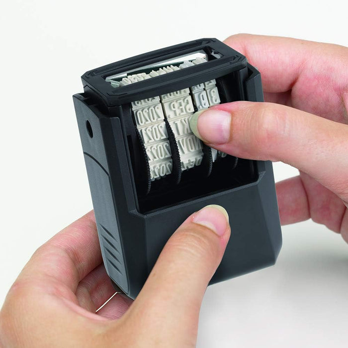 Trodat Printy 4810 Self Inking Date Stamp - Day, Months, (In Letters) Year - Black Ink Impression Size: 20 x 3.8mm
