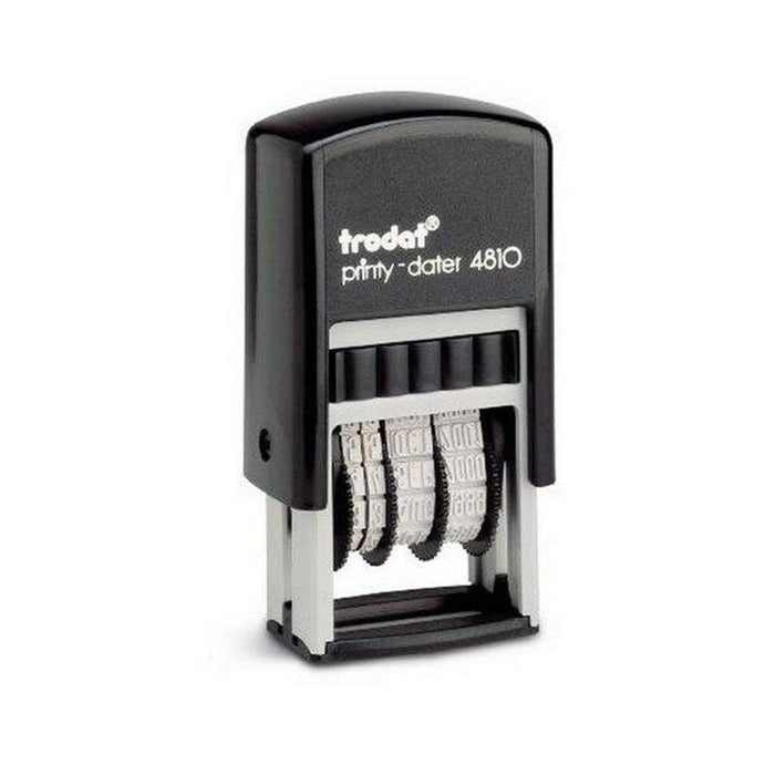 Trodat Printy 4810 Self Inking Date Stamp - Day, Months, (In Letters) Year - Black Ink Impression Size: 20 x 3.8mm