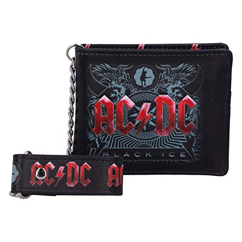 Nemesis Now Officially Licensed AC/DC Black Ice Album Embossed Wallet and Chain, 11cm