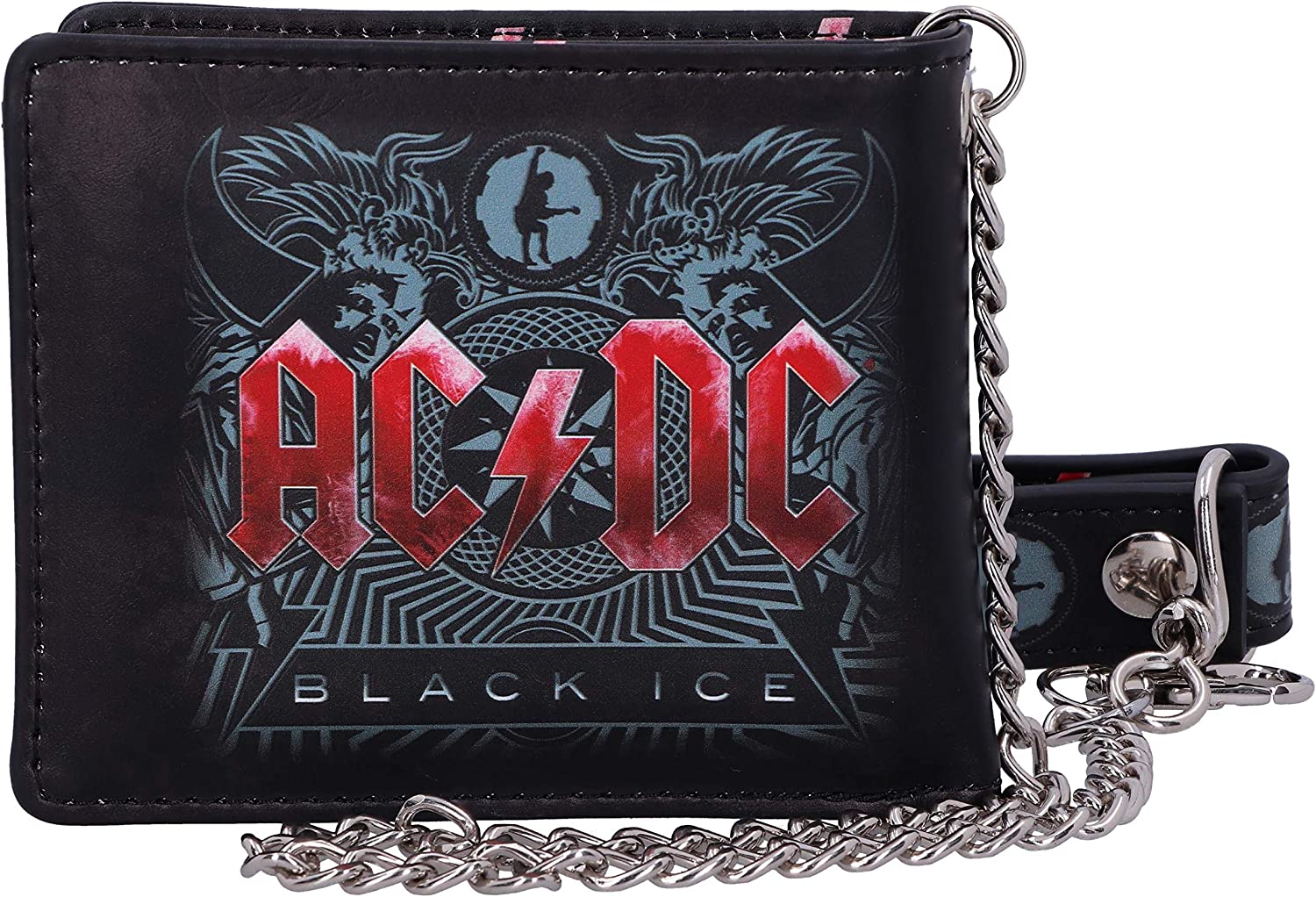 Nemesis Now Officially Licensed AC/DC Black Ice Album Embossed Wallet and Chain, 11cm