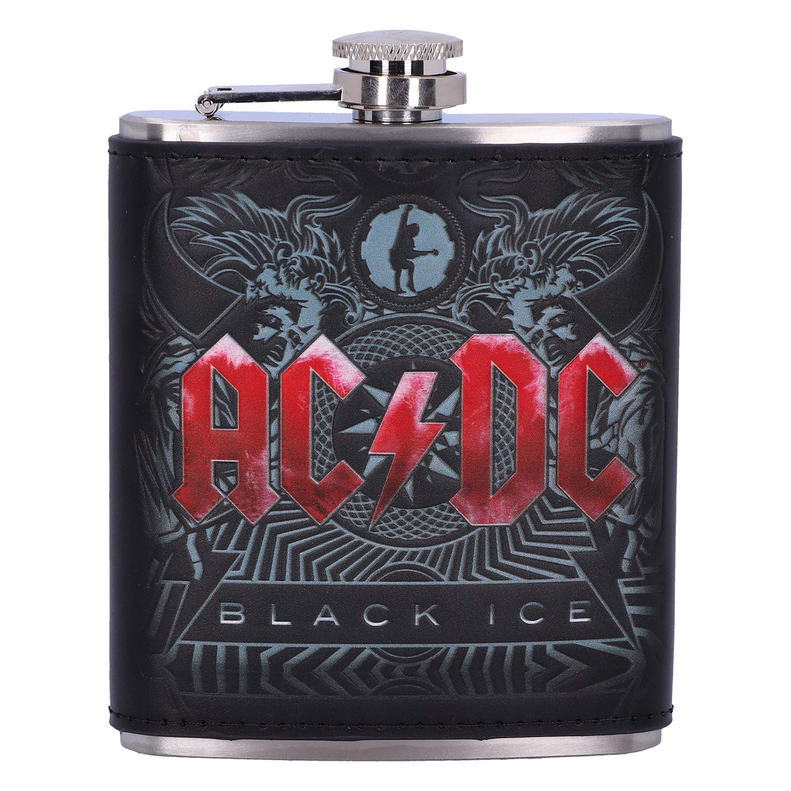 Nemesis Now Offizielles Lizenzprodukt AC/DC Black Ice Album, geprägter Flachmann, 200 ml