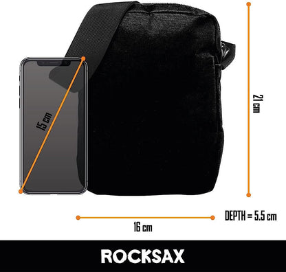 Rocksax Crossbody Bag AC/DC Red Logo Messenger Bag 21cm x 16cm x 5.5cm – Officially Licensed Merchandise