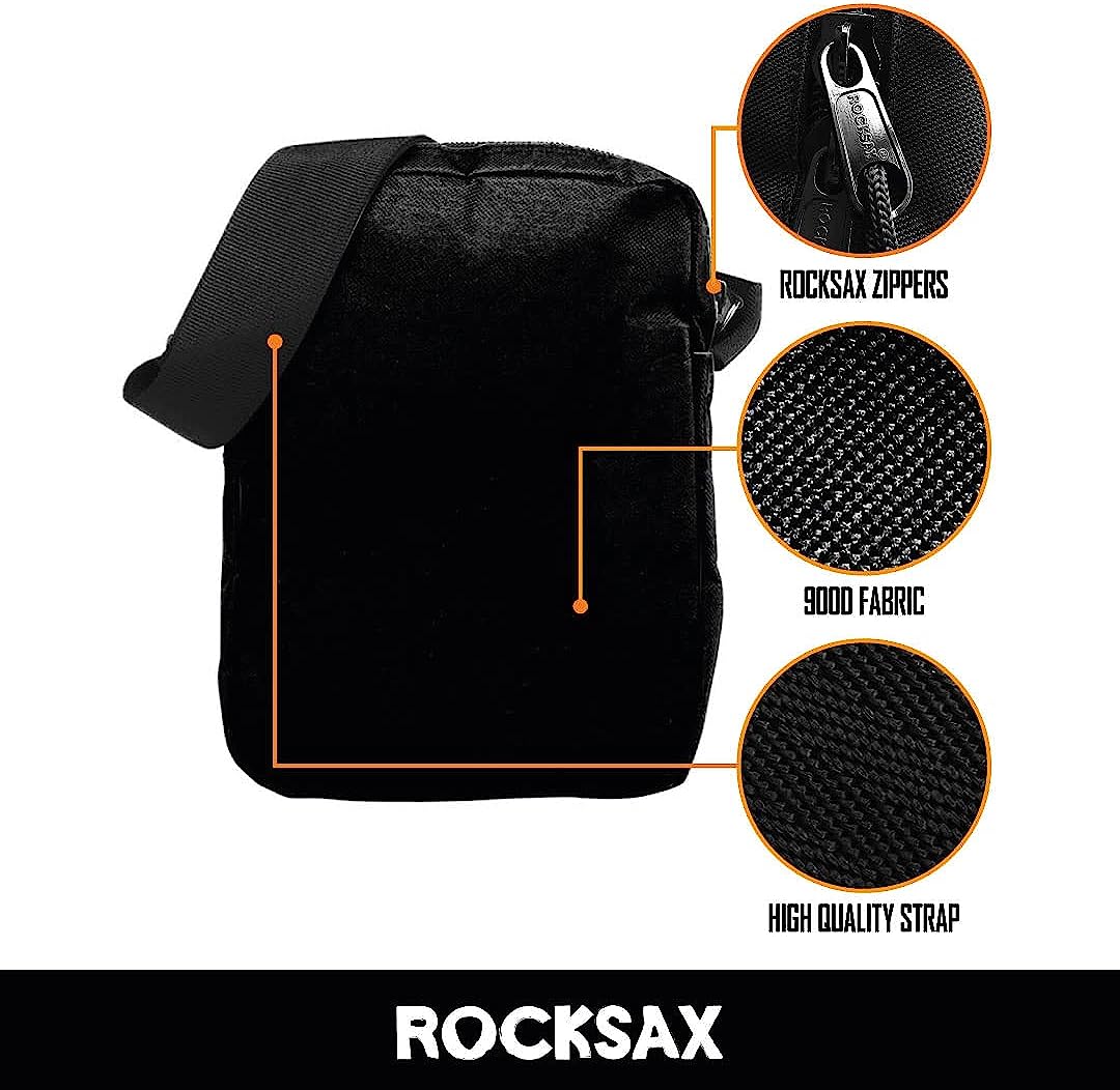 Rocksax Crossbody Bag AC/DC Red Logo Messenger Bag 21cm x 16cm x 5.5cm – Officially Licensed Merchandise