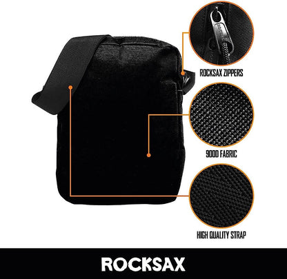 Rocksax Crossbody Bag AC/DC Red Logo Messenger Bag 21cm x 16cm x 5.5cm – Officially Licensed Merchandise