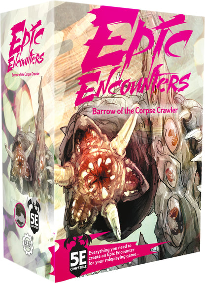Epic Encounters: Barrow of The Corpse Crawler: Juego de Mesa de fantasía con Miniatura de Gran Jefe, Alfombrilla de Juego de Doble Cara y Libro de Aventuras Game Master con estadísticas de Monstruos