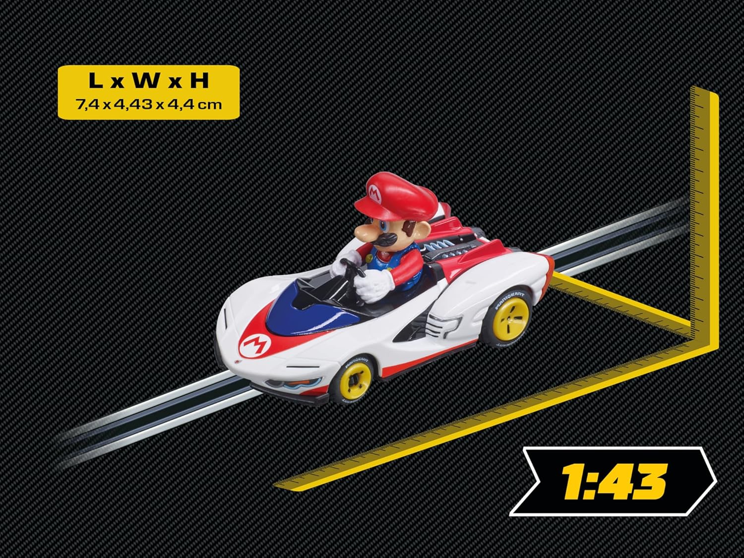 Carrera - 20064182 - Carrera GO!!! Mario Kart P-Wing Racebanen en gelicentieerde slotcars, Mario, tot 2 spelers, voor jongens en meisjes vanaf 6 jaar en volwassenen