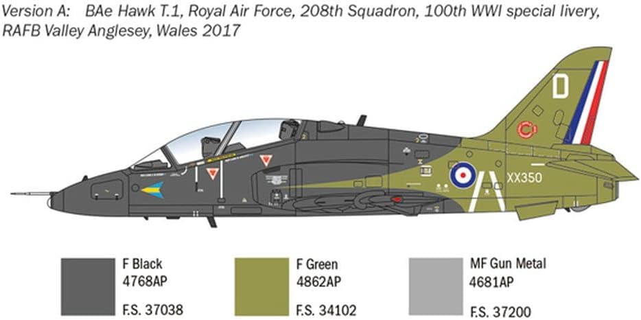 Italeri 2813 1:48 B.Ae. Hawk T. Mk.I, Construction, Stand Model Making, Crafts, Hobby, Gluing, Plastic Kit, Detailed Multi-Coloured, Multicoloured