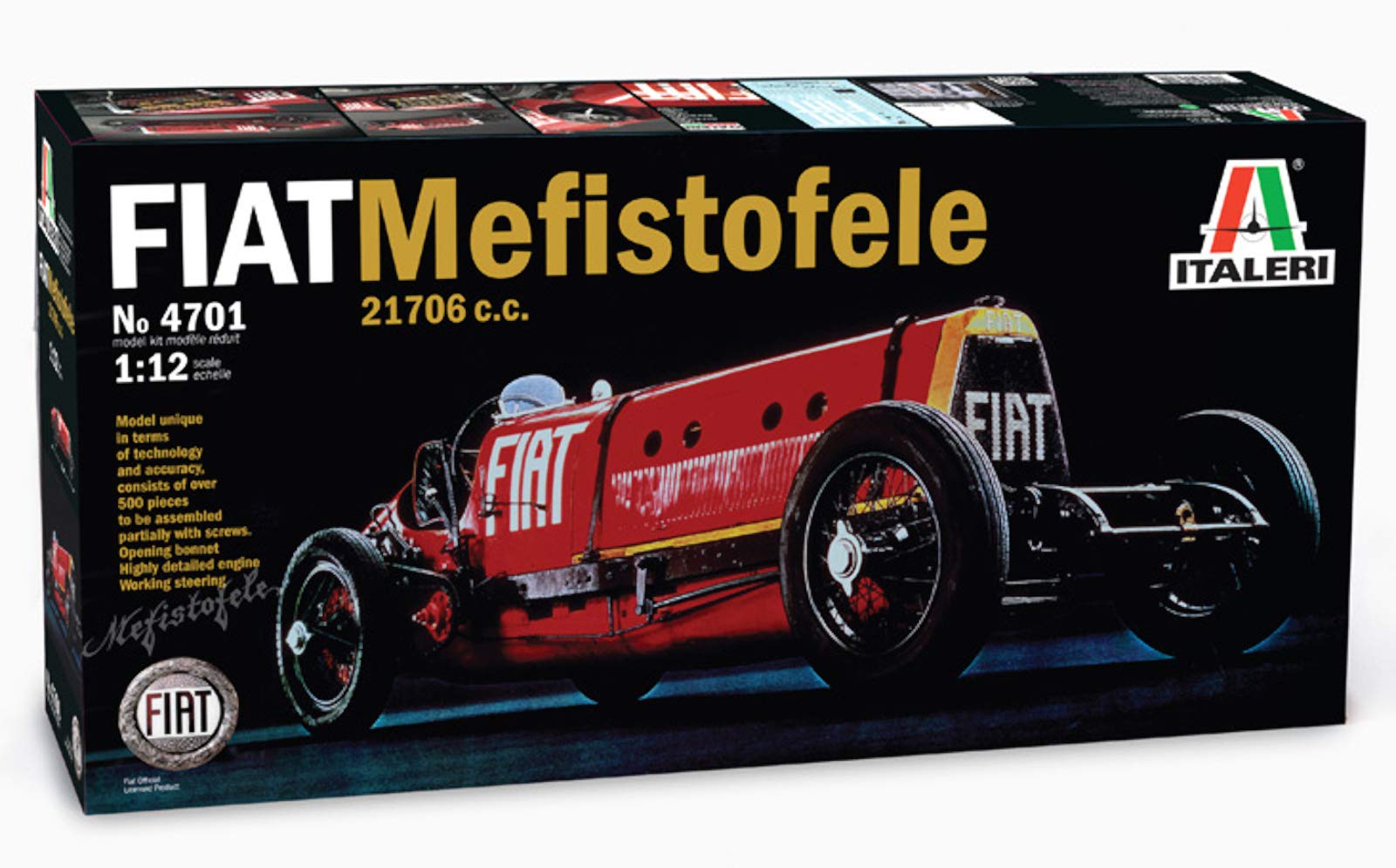 Italeri 510004701 1: 12 Scale Fiat Mefist Ofele 21706 °C.c. 1923 25, Vehicle