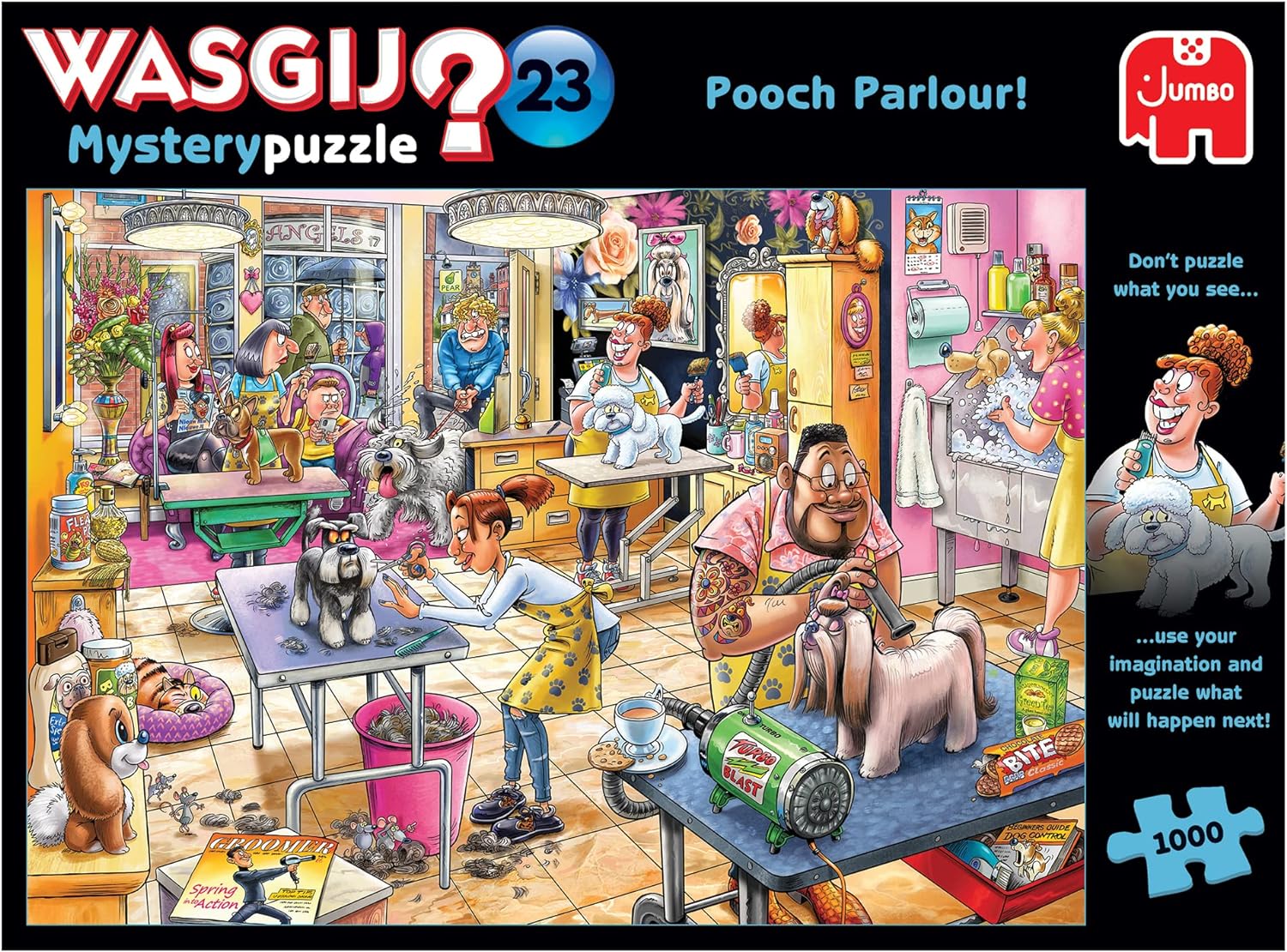 Jumbo, Wasgij Mystery 23, Pooch Parlour, Jigsaw Puzzles for Adults, 1000 piece