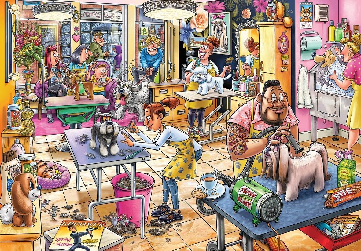 Jumbo, Wasgij Mystery 23, Pooch Parlour, Jigsaw Puzzles for Adults, 1000 piece