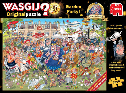 Jumbo, Wasgij Original 40, 25th Anniversary Garden Party, Jigsaw Puzzles for Adults, 2 x 1000 piece &, Wasgij Christmas 18 Gingerbread Showstopper, Jigsaw Puzzles for Adults, 2 x 1000piece + 18 Gingerbread Showstopper