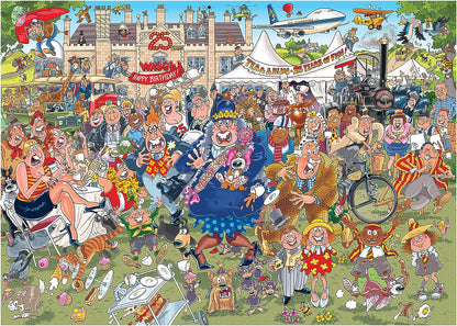 Jumbo, Wasgij Original 40, 25th Anniversary Garden Party, Jigsaw Puzzles for Adults, 2 x 1000 piece &, Wasgij Christmas 18 Gingerbread Showstopper, Jigsaw Puzzles for Adults, 2 x 1000piece + 18 Gingerbread Showstopper