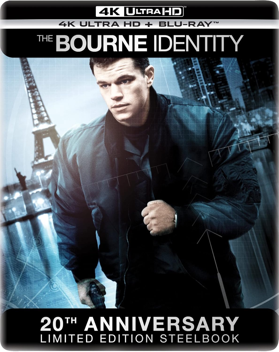 BOURNE IDENTITY, 20th Ann. Steelbook (4K Ultra HD + Blu-Ray)