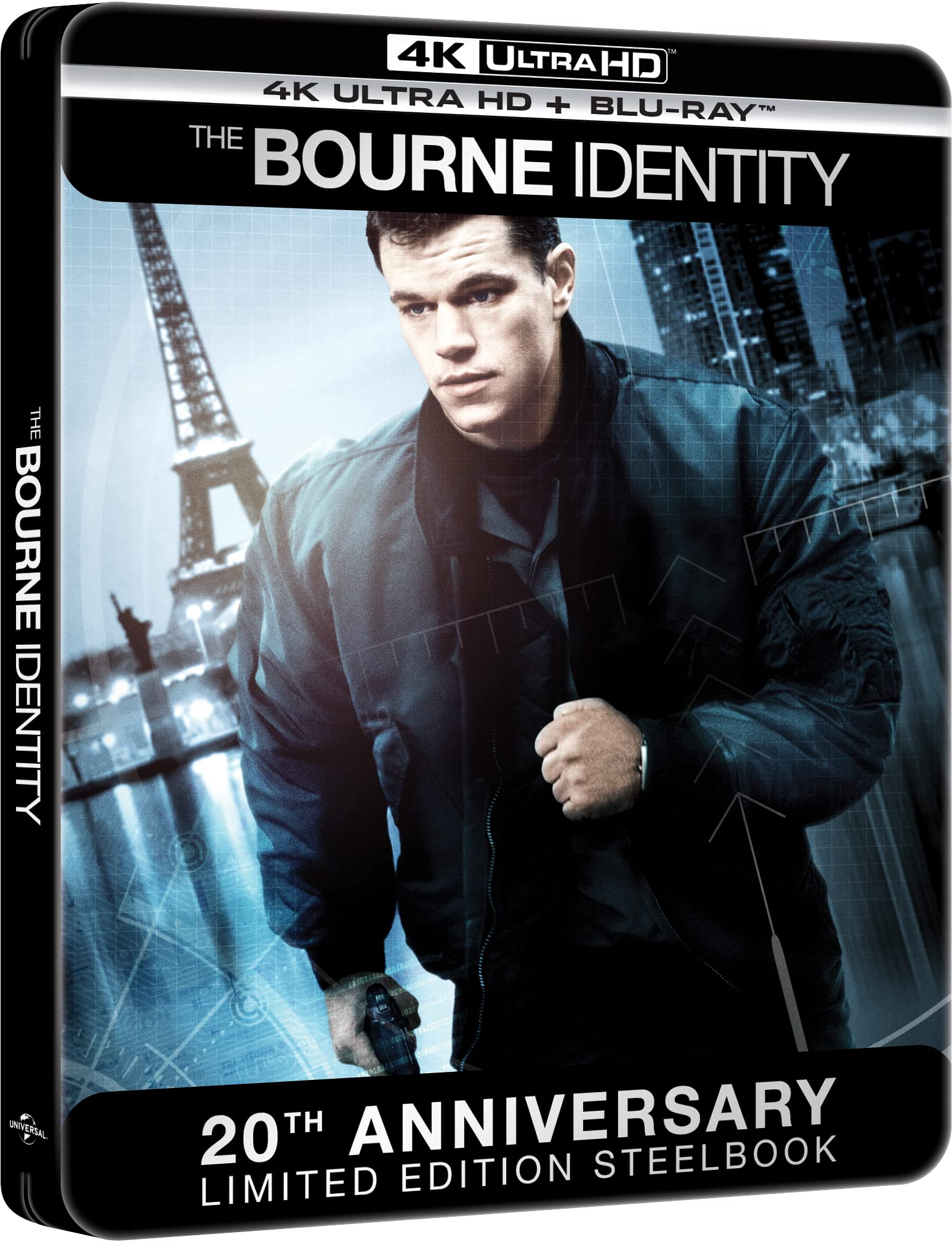 BOURNE IDENTITY, 20th Ann. Steelbook (4K Ultra HD + Blu-Ray)