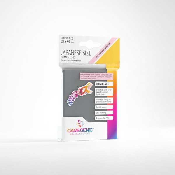 Asmodee - Prime Japanese Sized Sleeves Dark Gray - Multilanguage (Includes Spanish