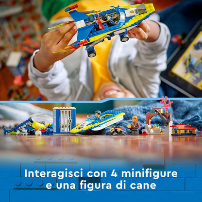 LEGO 60355 City Water Police Detective Missions, with Speed Boat Toy & 60343 City Great Vehicles Rescue Helicopter Transport Truck, Lorry Toy for Boys and Girls 5 plus Years Old