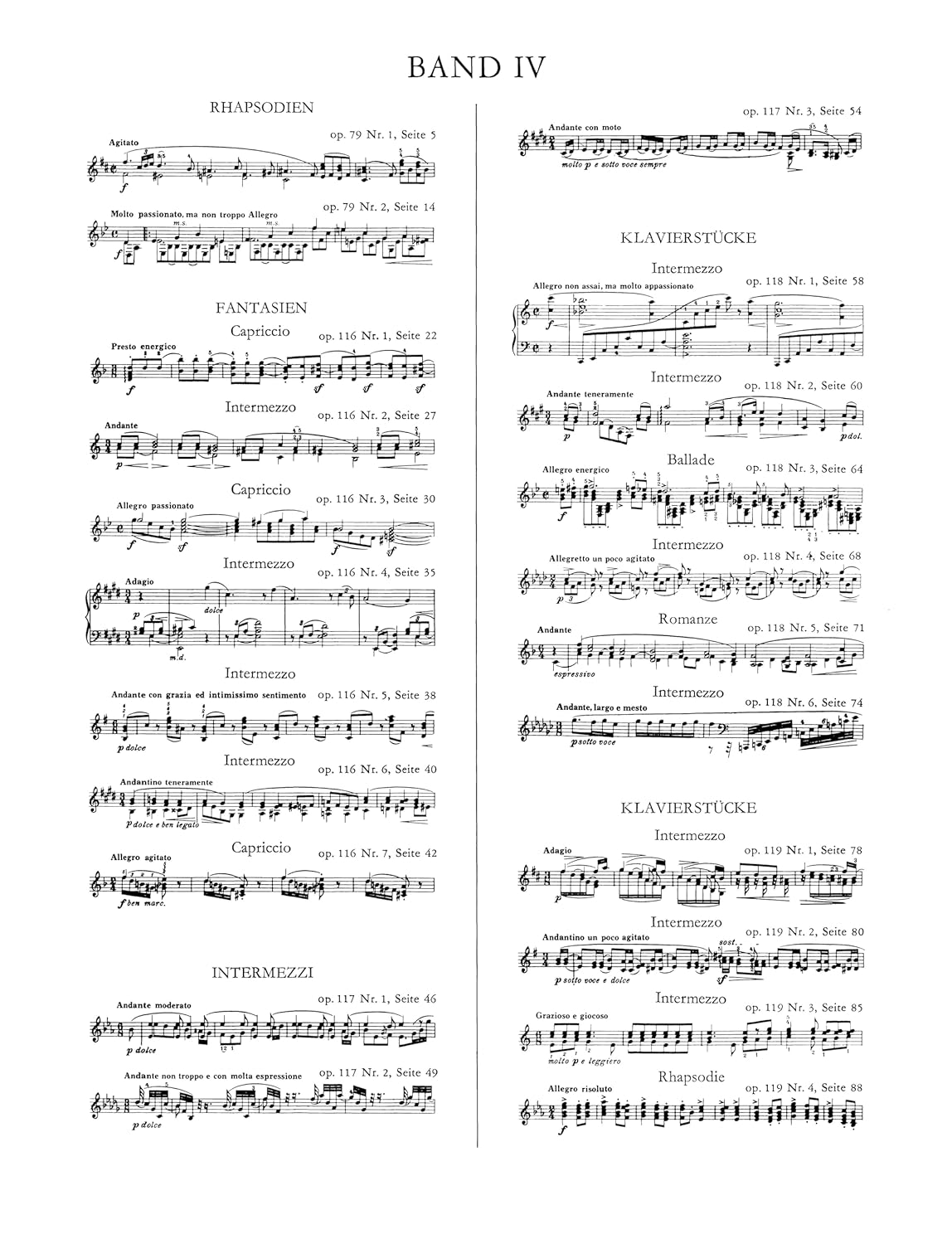 Piano Works: Piano Pieces Opp. 79, 116-119 (4