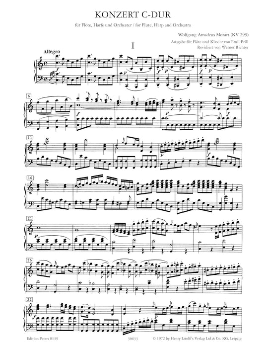 Concerto for Flute, Harp and Orchestra in C K299 Edition for Flute and Piano: Edition for Flute and Piano