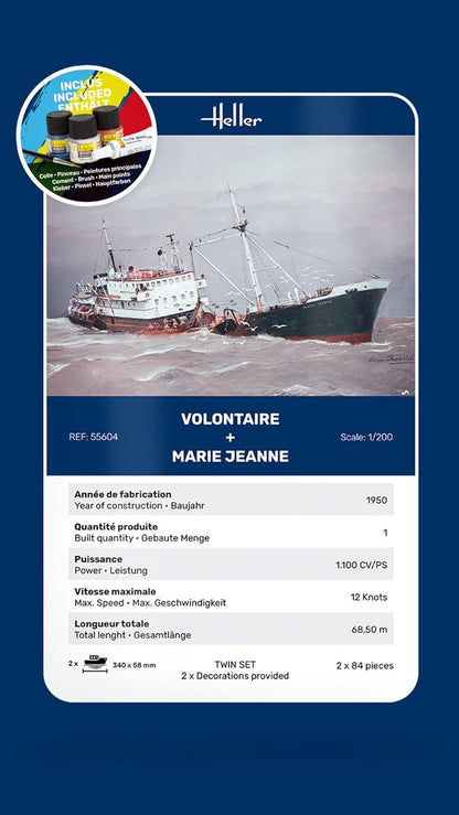 Heller 55604 STARTER KIT VOLONTAIRE + MARIE JEANNE Twinset 1/200