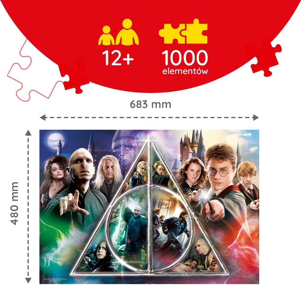Trefl Harry Potter Deathly Hallows - 1000 Piece Jigsaw Puzzles for Adults & Children Aged 12+ Wizarding World Puzzle