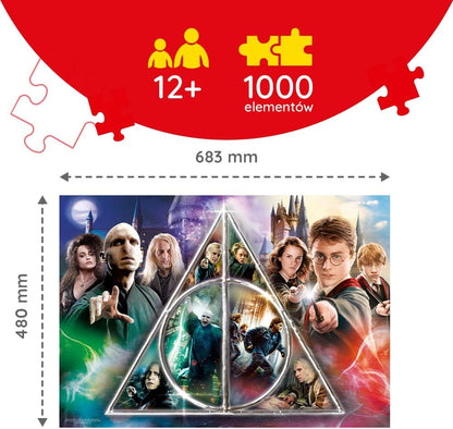 Trefl Harry Potter Deathly Hallows - 1000 Piece Jigsaw Puzzles for Adults & Children Aged 12+ Wizarding World Puzzle