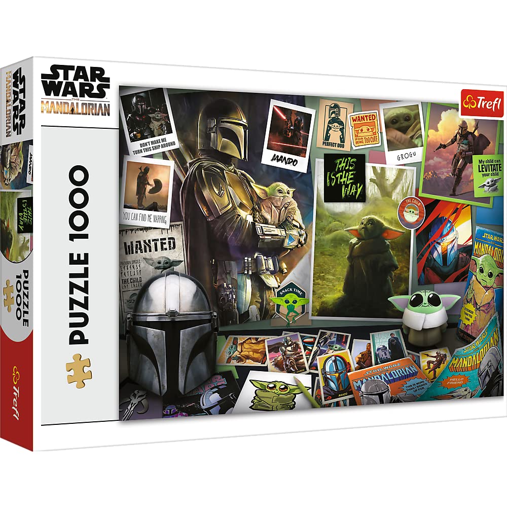 Trefl 1000 Piezas-Rompecabezas de Collage con Personajes de Cuento, Entretenimiento Creativo, Diversión, para Niños Mayores de 12 Años Puzzle, Color Star Wars Mandalorian, colección Grog (10718