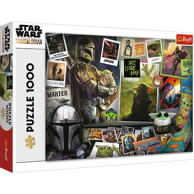 Trefl 1000 Piezas-Rompecabezas de Collage con Personajes de Cuento, Entretenimiento Creativo, Diversión, para Niños Mayores de 12 Años Puzzle, Color Star Wars Mandalorian, colección Grog (10718