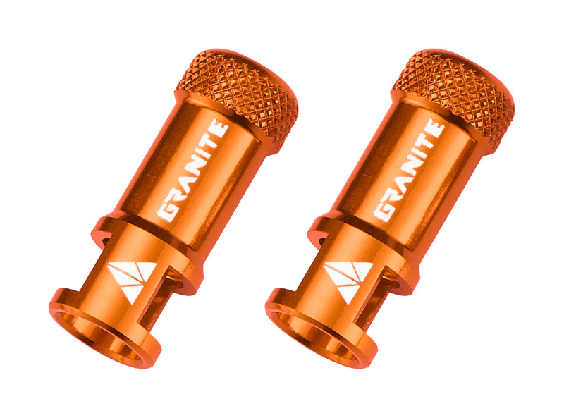 Granite Juicy Nipple Valve Cap with Valve Core Removing Function, Easy to Use Bike Tyre Caps Dust Covers, Durable Alloy Tyre Valve Cap (Orange
