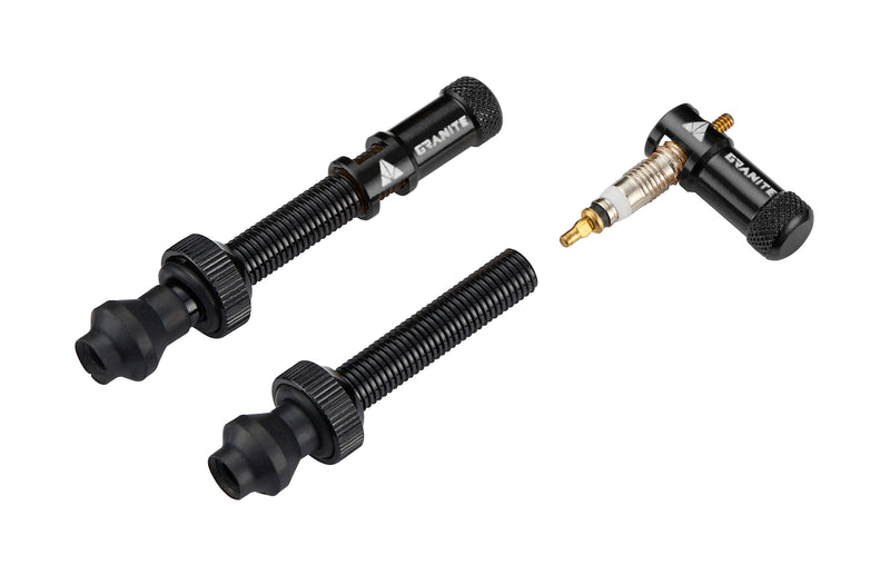 Granite Juicy Nipple Valve Cap and Presta Valve Stem Set, Bike Tyre Caps Dust Covers with Valve Core Removing Function, Durable Alloy Tyre Valve Cap (Black