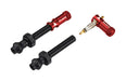 Granite Juicy Nipple Valve Cap and Presta Valve Stem Set, Bike Tyre Caps Dust Covers with Valve Core Removing Function, Durable Alloy Tyre Valve Cap (Red