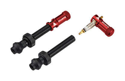 Granite Juicy Nipple Valve Cap and Presta Valve Stem Set, Bike Tyre Caps Dust Covers with Valve Core Removing Function, Durable Alloy Tyre Valve Cap (Red