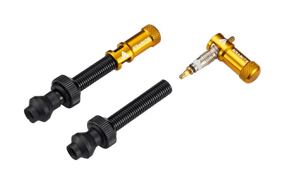 Granite Juicy Nipple Valve Cap and Presta Valve Stem Set, Bike Tyre Caps Dust Covers with Valve Core Removing Function, Durable Alloy Tyre Valve Cap (Gold