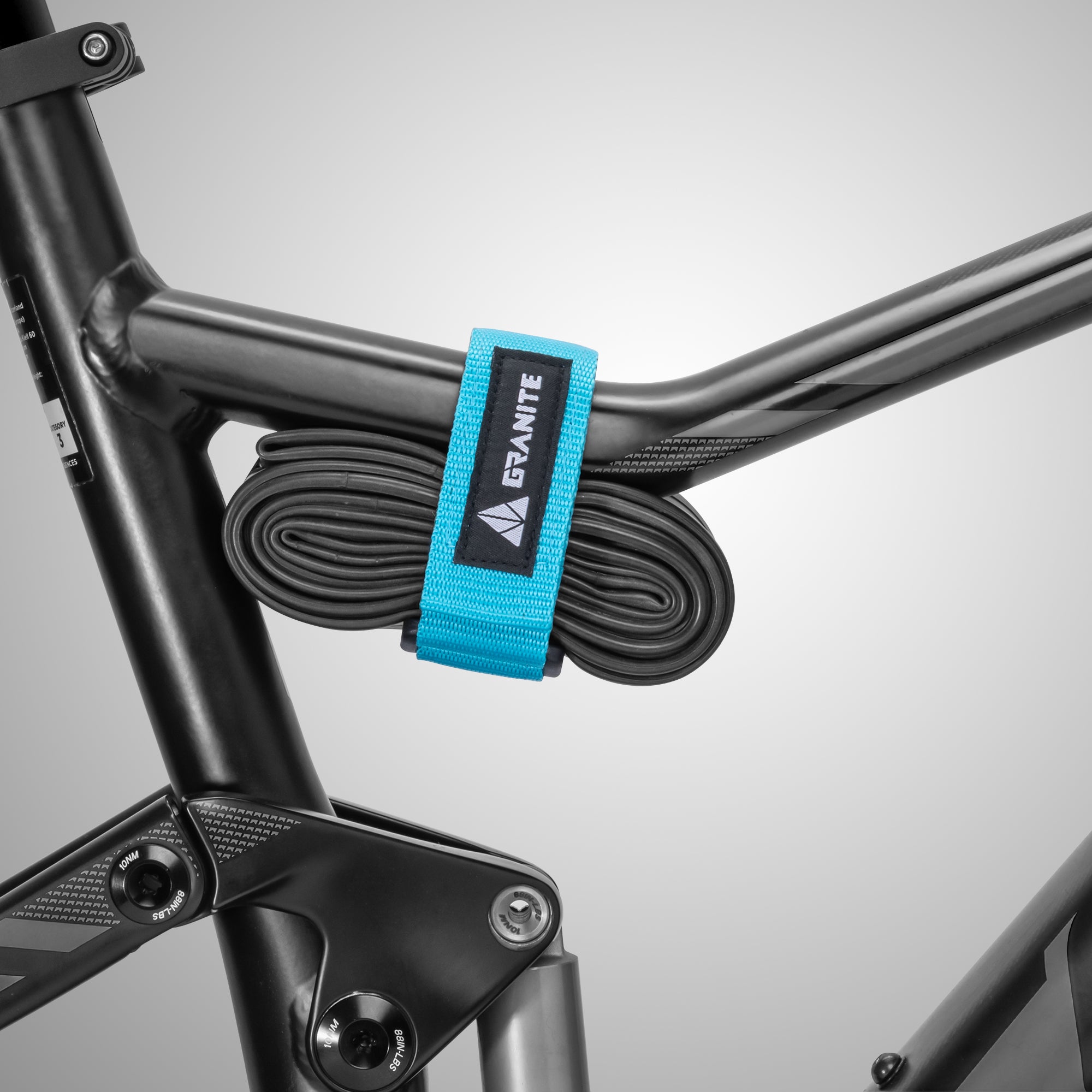 Granite Rockband MTB Rahmen Trägergurt für Schläuche und Fahrradwerkzeug-Set, Fahrrad-Aufbewahrungslösung zum Anbringen von zusätzlicher Ausrüstung an Ihrem Mountainbike und BMX-Bike