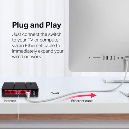 MERCUSYS 5-Port 10/100/1000Mbps Desktop Ethernet Switch/Hub, Ethernet Splitter, Saves power by up to 82%, Plug & Play, no configuration required (MS105G